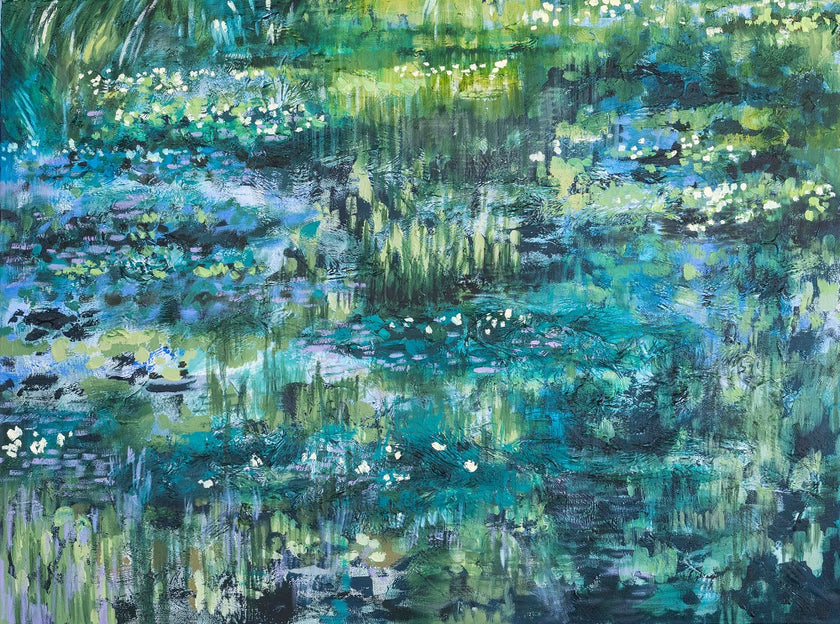 Tranquil Lily Pond by South Africa Artist Bev Michel