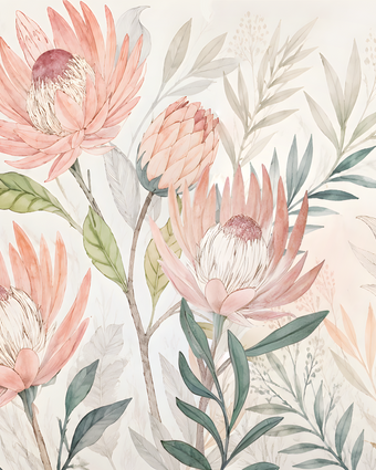 Pretty Proteas  -  [Custom printed at R598/m²]