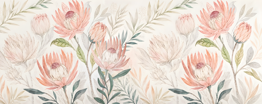 Pretty Proteas  -  [Custom printed at R598/m²]