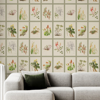 Botanical Dreams by South African Artist Gillian Condy - vintage background - [Custom printed at R598/m²]
