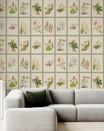 Botanical Dreams by South African Artist Gillian Condy - vintage background - [Custom printed at R598/m²]
