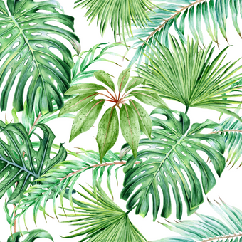 Water Color Tropical Leaves  -  [Custom printed at R560/m²]