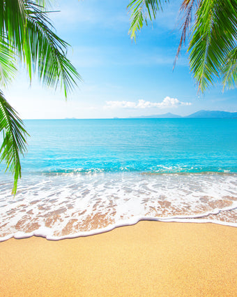 Tropical Beach with Palms  -  [Custom printed at R598/m²]