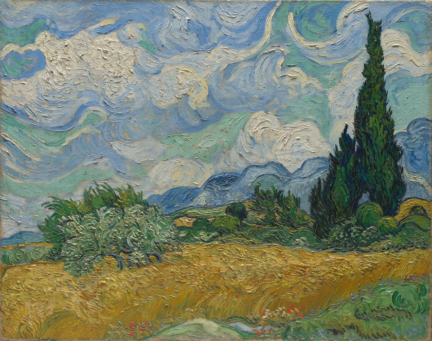 Wheat Field with Cypresses by Vincent van Gogh  -  [Custom printed at R598/m²]