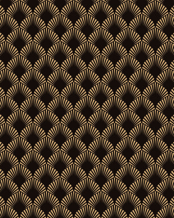 Art Deco Fans Charcoal and Gold  -  [Custom printed at R598/m²]