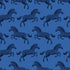 Repeating zebra wallpaper pattern featuring navy and royal blue zebras on a cobalt blue background. Zoomed in on the zebras. 