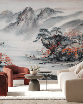Chinese Vintage Landscape  -  [Custom printed at R598/m²]
