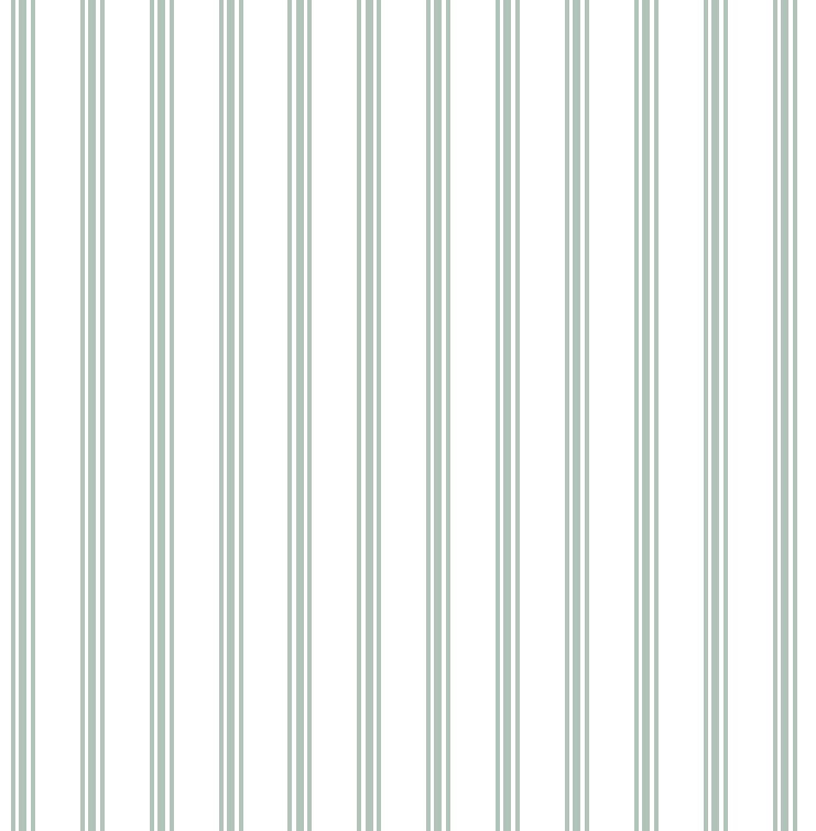 Classic green pinstripe wallpaper with fine vertical stripes, inspired by traditional country house interiors and timeless textile patterns.