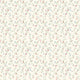 Delicate pink and blue floral wallpaper with trailing green stems and leaves on a warm cream background.