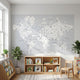 Artistic scene of 'The World's a Zoo' mural in an educational environment, emphasizing playful imagery.