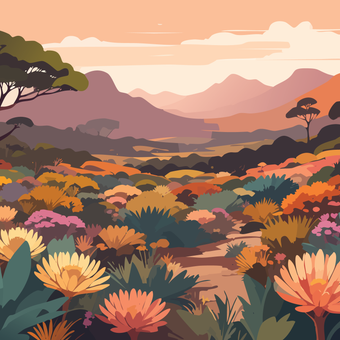 Fynbos Fields -  [Custom printed at R598/m²]