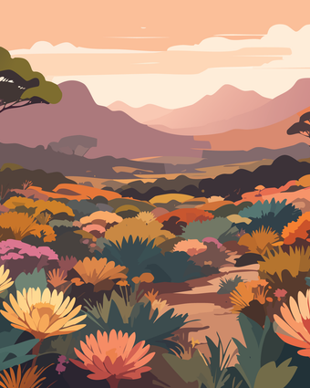 Fynbos Fields -  [Custom printed at R598/m²]