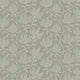 Sage grey botanical wallpaper with a seamless repeat, featuring ivory stylised floral blooms and delicate foliage with hand drawn detailing.