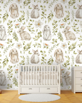 Bunny Buddies  - White -  [Custom printed at R598/m²]