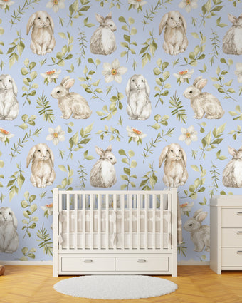 Bunny Buddies  - Blue -  [Custom printed at R598/m²]
