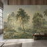 Full-length view of prairie landscape mural on a modern wall, emphasizing depth, texture, and vintage tone.
