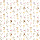 Whimsical little fairy wallpaper with delicate pink, lilac and yellow wildflowers and soft green foliage.