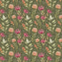 Botanical wallpaper with a seamless repeating pattern of hand painted South African fynbos flowers and foliage in blush pink, olive green, and soft neutral tones on an olive background.