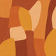 Shades of orange in abstract shapes with a paint brush texture.
