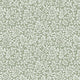 Sage green botanical wallpaper with a seamless repeat, featuring white leafy sprigs in a simple, elegant pattern.