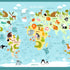 Baby Animal World Map  -  [Custom printed at R560/m²]