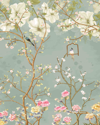 Chinoiseries Garden  - Mint -  [Custom printed at R598/m²]