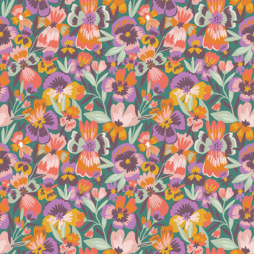 Playful Pansies -  [Custom printed at R560/m²]