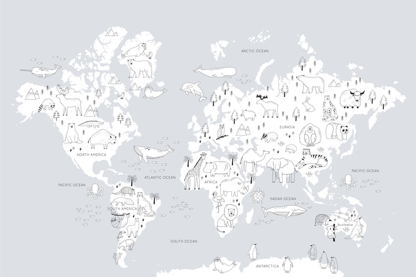 The World's a Zoo  -  [Custom printed at R560/m²]