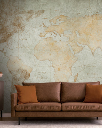 Traveler's World Map  -  [Custom printed at R598/m²]