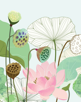 Luscious Lotus  -  [Custom printed at R598/m²]