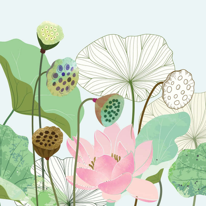 Luscious Lotus  -  [Custom printed at R560/m²]