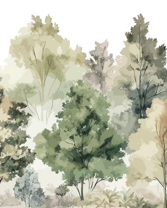 Watercolour Woods  -  [Custom printed at R598/m²]