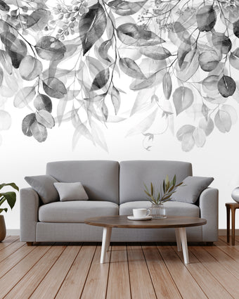 Swaying Leaves Greyscale  -  [Custom printed at R598/m²]