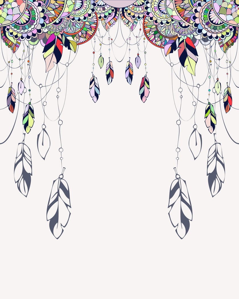 Boho Chic Feathers and Dreamcatchers  -  [Custom printed at R560/m²]