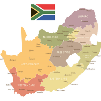 South African Map  -  [Custom printed at R560/m²]