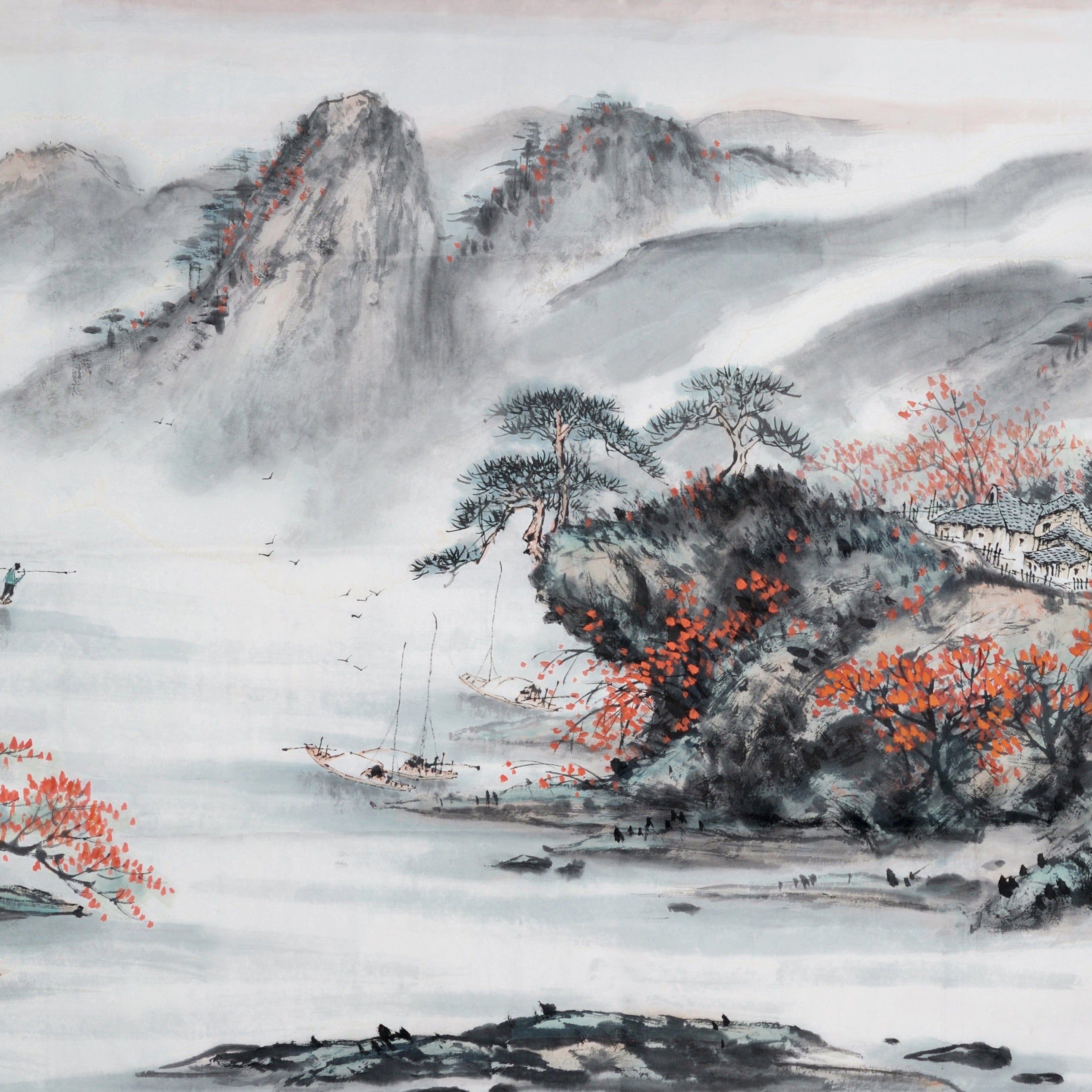 Chinese Vintage Landscape - [Custom printed at R560/m²] – Sasi Wallpaper