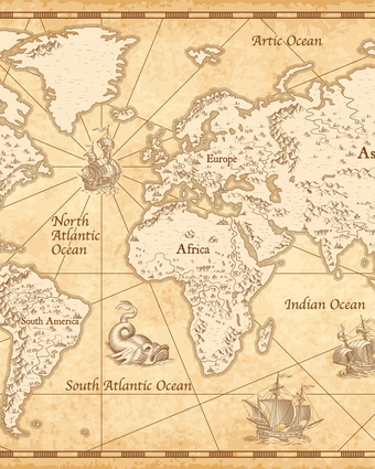 Ye Olde Map  -  [Custom printed at R598/m²]