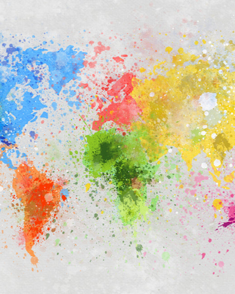 Colour Pop World Map  -  [Custom printed at R598/m²]
