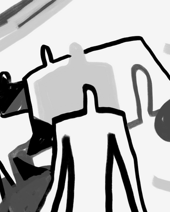 B&W Neoplasticism and Cubism art style  -  [Custom printed at R598/m²]