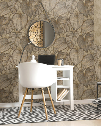 26937 Julie Feels Home Monstera Black Walnut
