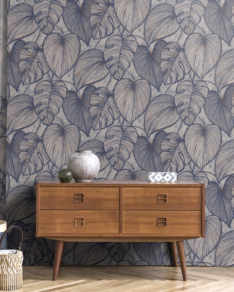 26942 Julie Feels Home Monstera Navy Ash