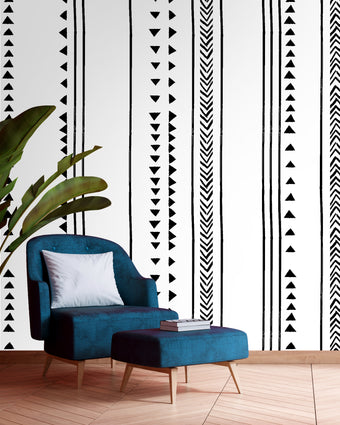 Triangulate  - Black and White -  [Custom printed at R598/m²]