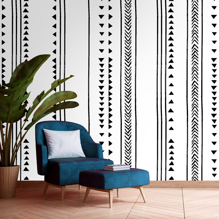 Triangulate  - Black and White -  [Custom printed at R560/m²]