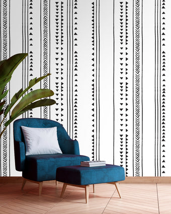 Triangulate  - Black and White -  [Custom printed at R598/m²]