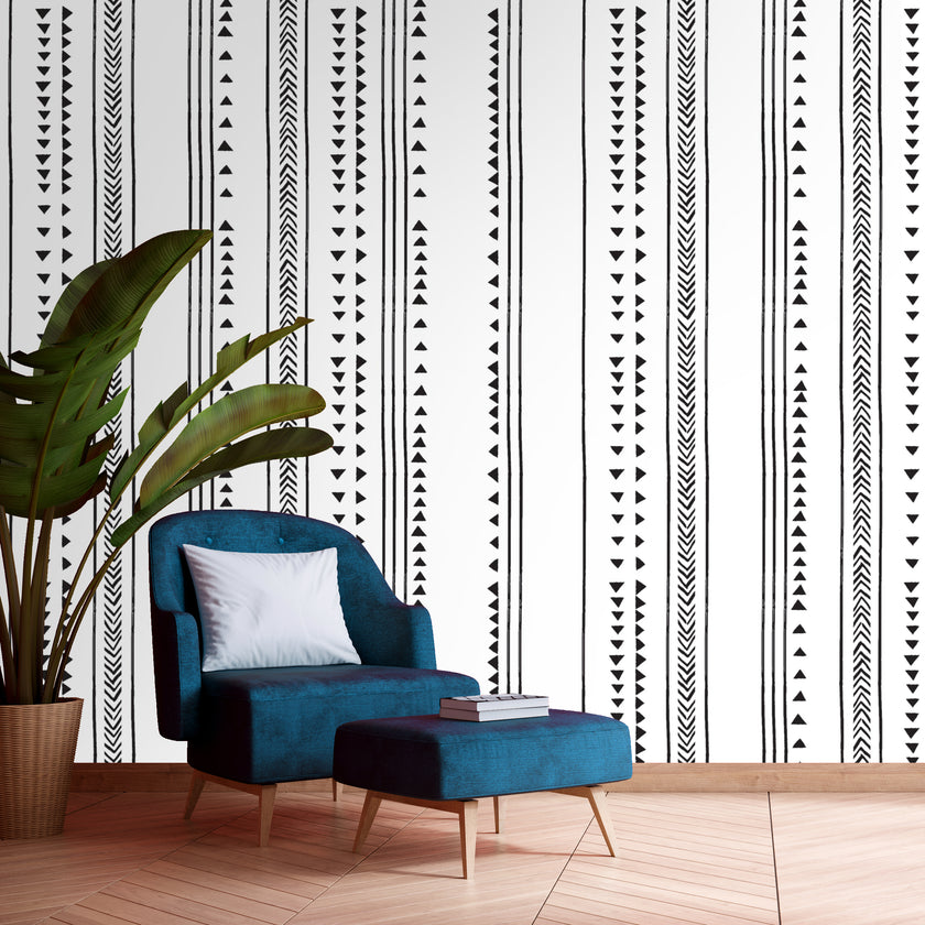 Triangulate  - Black and White -  [Custom printed at R560/m²]