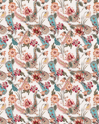 Tropical Paisley  - Cream -  [Custom printed at R598/m²]