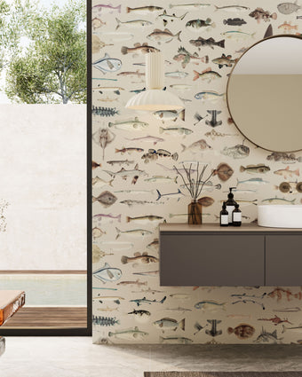 Vintage Marine Archive - Grey -  [Custom printed at R598/m²]