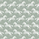 Soft sage green wallpaper featuring a repeating pattern of detailed white zebras.