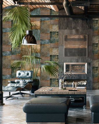 Octagon Metal Industrial Wallpaper 1215-1