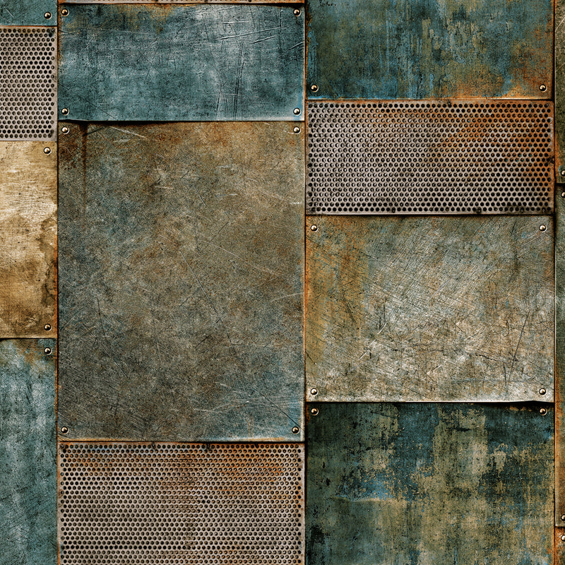 Octagon Metal Industrial Wallpaper 1215-1